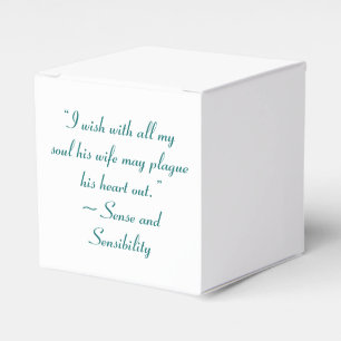 Wife May Plague His Heart Jane Austen Book Quote Favour Box