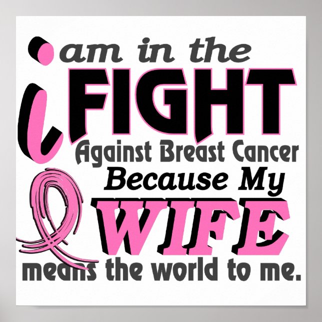 Wife Means The World To Me Breast Cancer Poster (Front)
