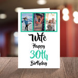 Wife Modern Photo Collage 30th Birthday Card<br><div class="desc">Put a smile on a face with this personalised 3 photo collage 30th birthday card for your wife. - Simply click to personalise this design 🔥 My promises - This design is unique and is designed with you in mind 🙏 Thank you for supporting my small business - If you...</div>