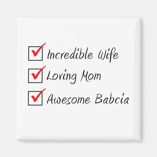 Wife Mom Babcia Polish Woman Magnet (Front)