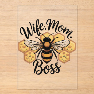 Wife. Mom. Boss Acrylic Invitations