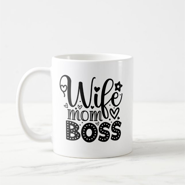 Wife Mom Boss  Coffee Mug (Left)