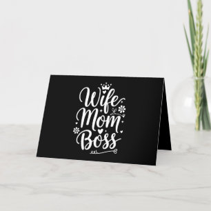 Wife Mom Boss Cute Mother's Day Gift Thank You Card