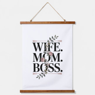 Wife. Mom. Boss. Hanging Tapestry