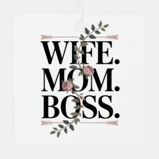 Wife. Mom. Boss. Metal Tree Decoration