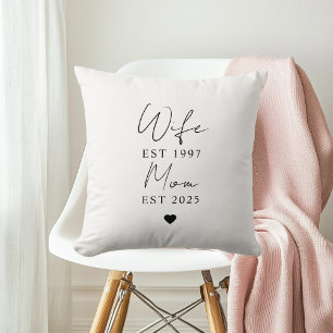 Wife Mom EST 2025   Personalized Gift Cushion
