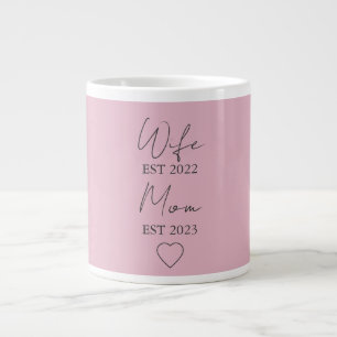 Wife & Mom Est. – Minimalist Valentine Gift Large Coffee Mug