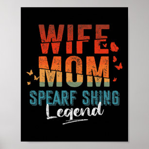 Wife Mom Fisherman Legend Mother's Day Retro Poster