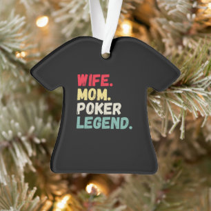 Wife Mom poker legend cards hold em vintage retro  Ornament