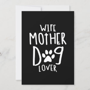 Wife Mother Dog Lover Mother's Day Gift Invitation