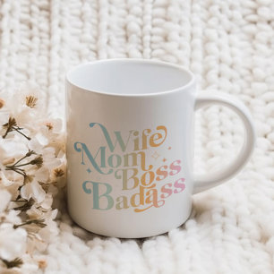 Wife Mum Boss Badass Funny Sarcastic Mother's Day Large Coffee Mug