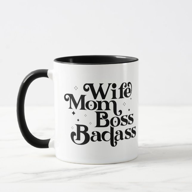 Wife Mum Boss Badass Mug (Left)