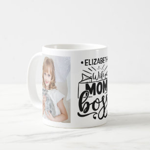 Wife mum boss custom name 2 photo  coffee mug