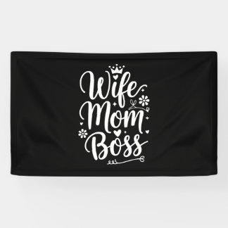 Wife Mum Boss Cute Mother's Day Gift Banner