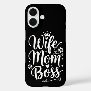 Wife Mum Boss Cute Mother's Day Gift iPhone 16 Case