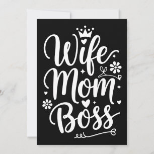 Wife Mum Boss Cute Mother's Day Gift Invitation