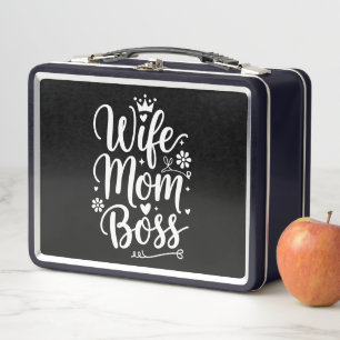 Wife Mum Boss Cute Mother's Day Gift Metal Lunch Box