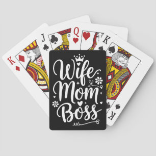 Wife Mum Boss Cute Mother's Day Gift Playing Cards