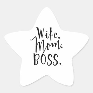 Wife Mum Boss Gifts Star Sticker
