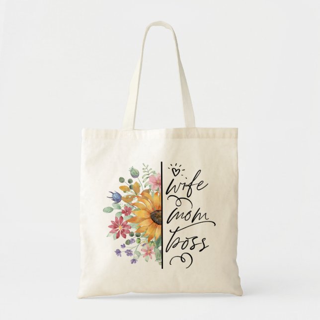 Wife, Mum, Boss Mother's Day  Tote Bag (Front)