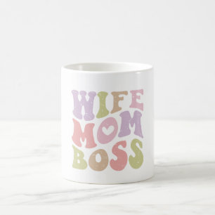 Wife Mum Boss Retro Script Mother's day Coffee Mug