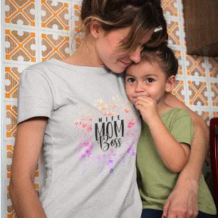 Wife mum boss water colour mother’s day T-Shirt