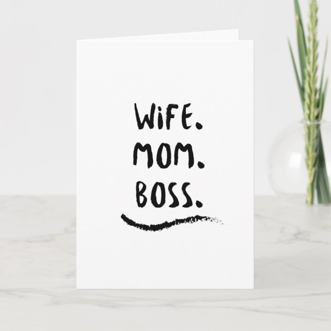 Wife Mum Boss Wifey  Mother Wife Mummy Life Card (Front)