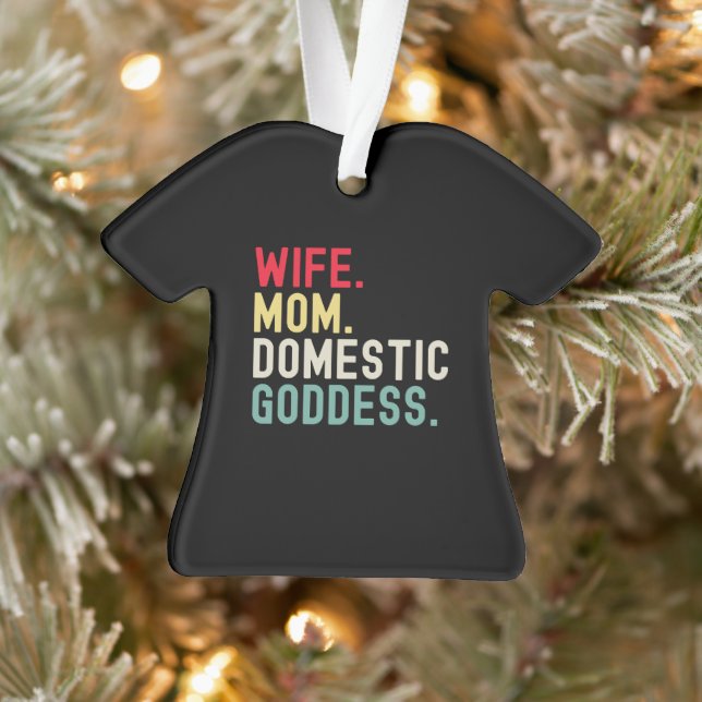 Wife Mum domestic goddess funny accurate retro Ornament (Tree)