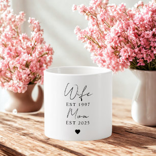 Wife Mum EST 2025 Espresso Cup Custom Gift