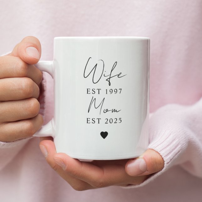 Wife Mum EST Year Mug | Minimalist Custom Family  (Creator Uploaded)