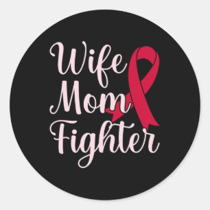 Wife Mum Fighter Brain Aneurysm Awareness Month Gr Classic Round Sticker