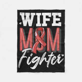 Wife Mum Fighter Brain Aneurysm Awareness Support  Fleece Blanket