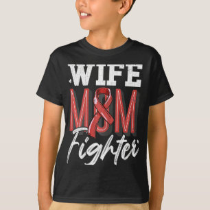 Wife Mum Fighter Brain Aneurysm Awareness Support T-Shirt