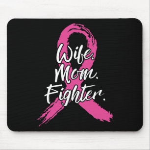 Wife Mum Fighter Breast Cancer Patient Pink Awaren Mouse Mat