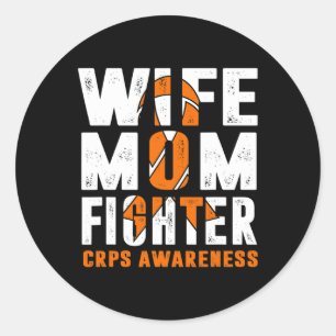 Wife Mum Fighter Crps Awareness Classic Round Sticker