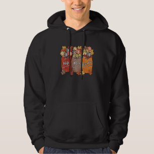 Wife Mum Grandma Mason Jar Fall Leaves Fall Matchi Hoodie