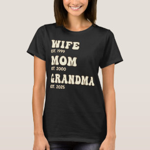 Wife Mum Grandma Personalised Est. Years Groovy T-Shirt