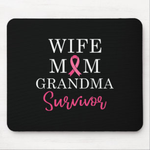 Wife Mum Grandma Survivor Breast Cancer Awareness Mouse Mat