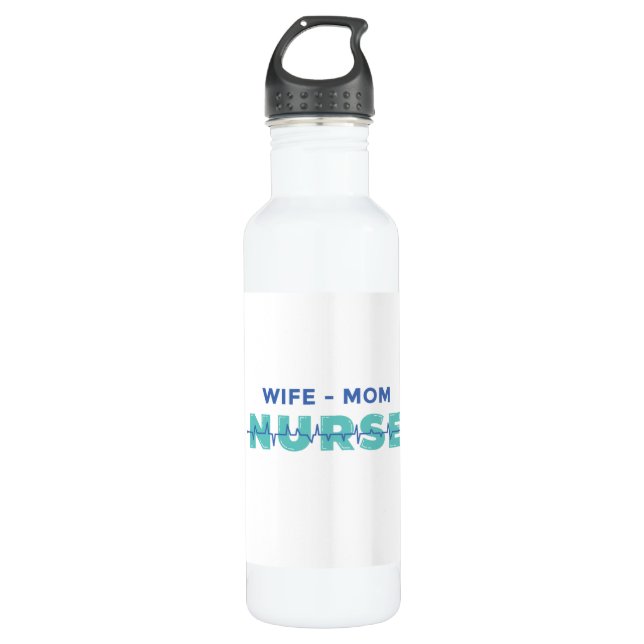 Wife mum nurse 710 ml water bottle (Front)