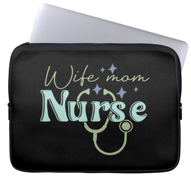 Wife Mum Nurse Gift for Nurse Mother's Day Laptop Sleeve (Front)