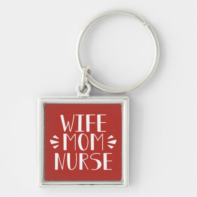Wife Mum Nurse Graphic Key Ring (Front)