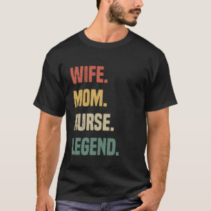 Wife Mum Nurse Legend Retro Vintage Nurse Mum Moth T-Shirt