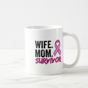 Wife Mum Survivor Apparel Breast Cancer Awareness Coffee Mug
