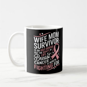 wife mum survivor breast cancer awareness design coffee mug