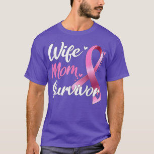 Wife Mum Survivor Breast Cancer Awareness T-Shirt