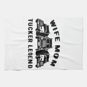 Wife Mum Trucker Legend Quotes Tea Towel