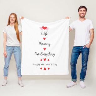 Wife Mummy Our Everything Cute Mother's day Sweet Fleece Blanket