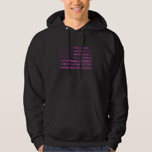 Wife Mummy Protector Hero Camo Pink American Flag Hoodie