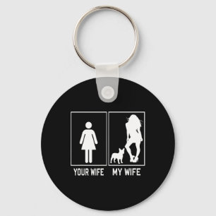 Wife My Wife French Bulldog Fun Frenchie For Husba Key Ring