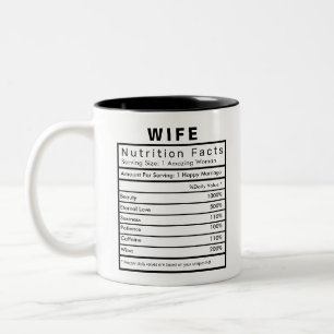 Wife Nutrition Facts Statistics Funny Two-Tone Coffee Mug